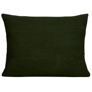 Silk Jajim Cushion/ pillow - Dark forest green with lavender and fuschia stripe A