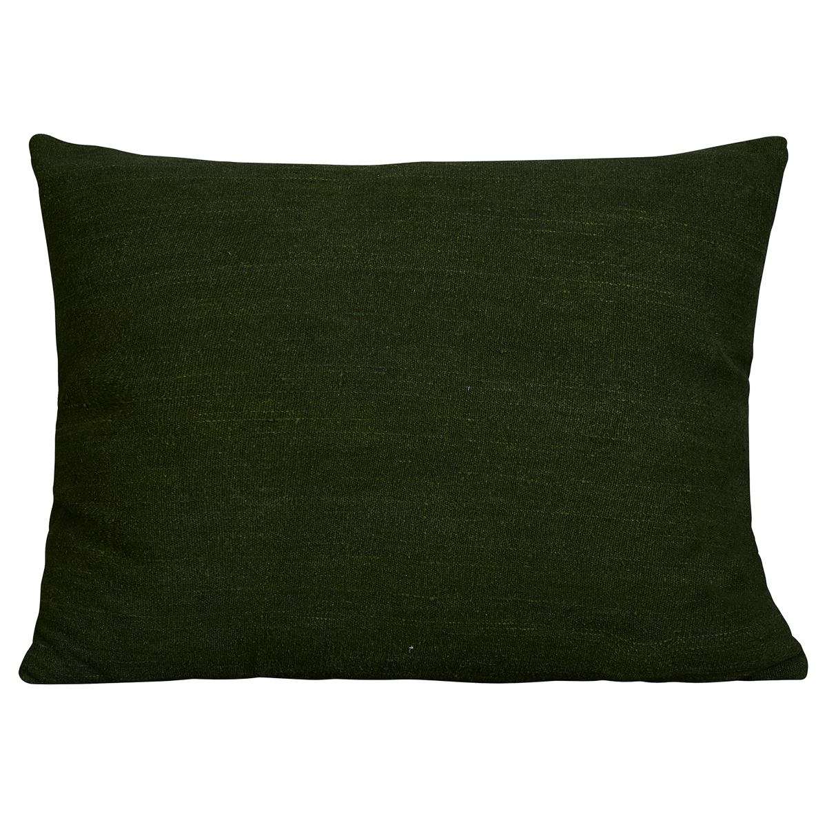 Silk Jajim Cushion/ pillow - Dark green with terracotta and pale green stripe