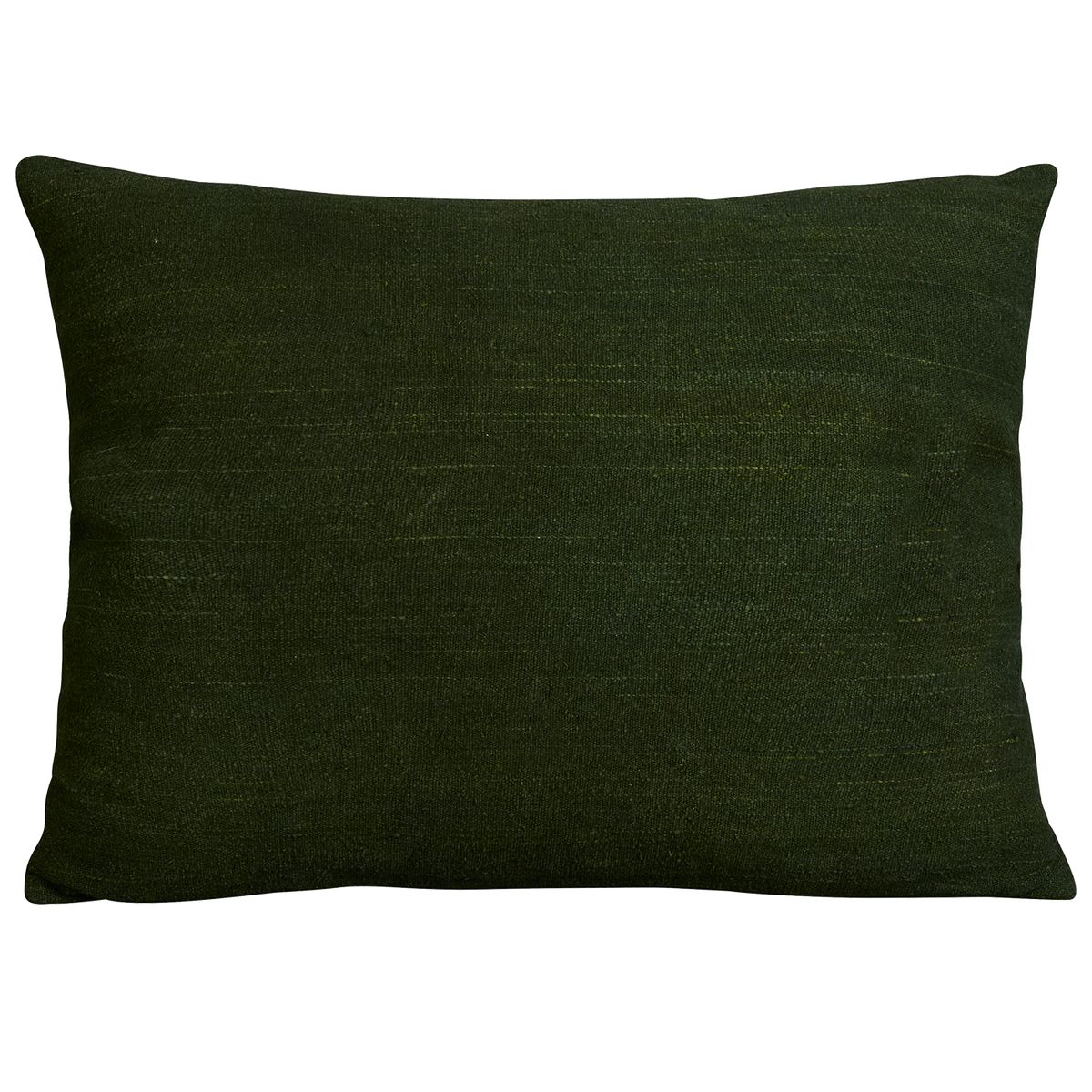 Silk Jajim Cushion/ pillow - Forest green with magenta and blue stripe