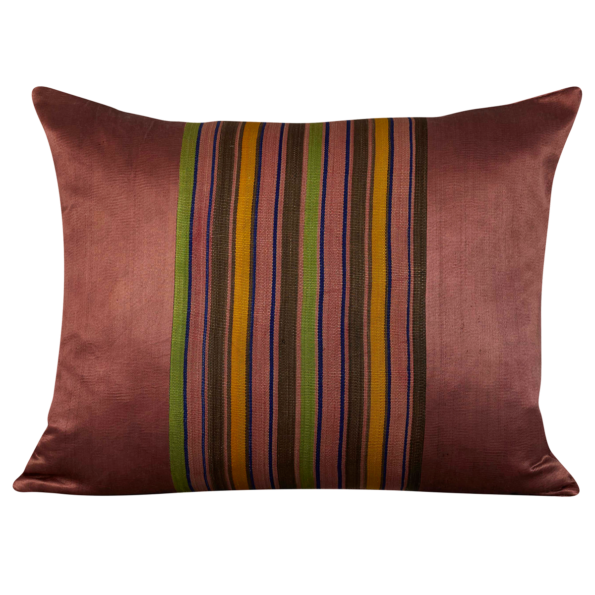 Silk Jajim Cushion/ pillow - Lavender and pink/yellow stripe