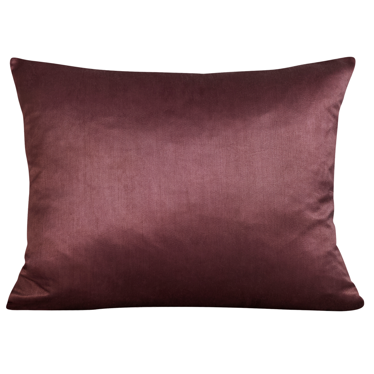 Silk Jajim cushion - Green/ecru and grey stripe on aubergine silk