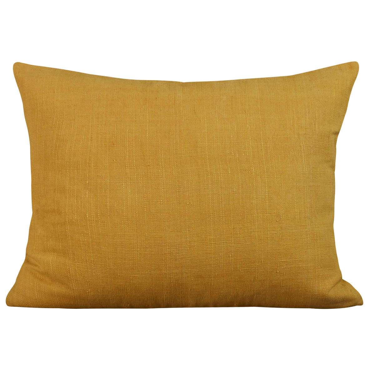 Silk Jajim cushion - Terracotta/green and pale blue stripe on yellow silk