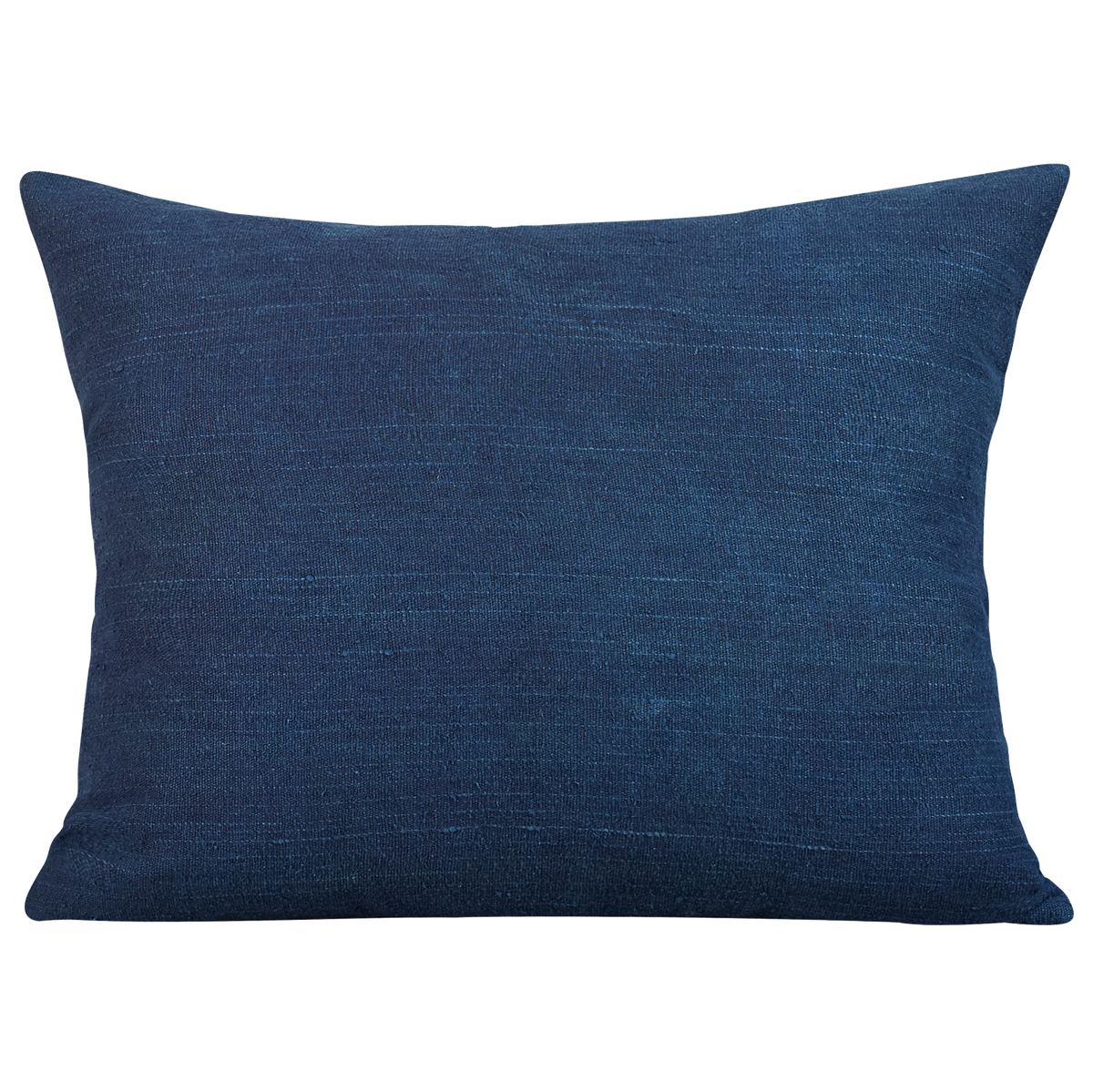 Silk Jajim cushion - Burgundy/ecru stripe on navy blue silk