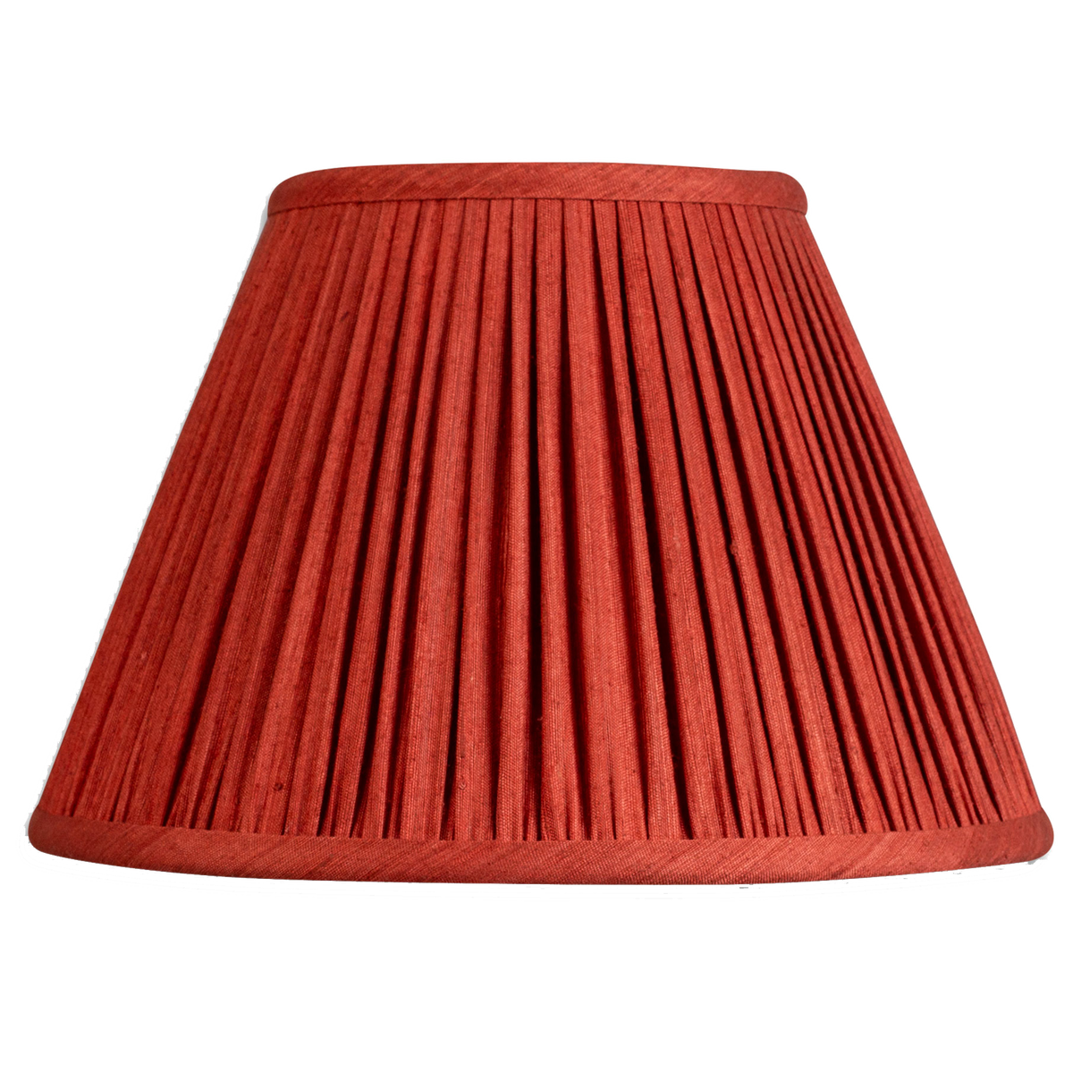 10 inch Gathered red/coral Mulberry silk French drum lampshade
