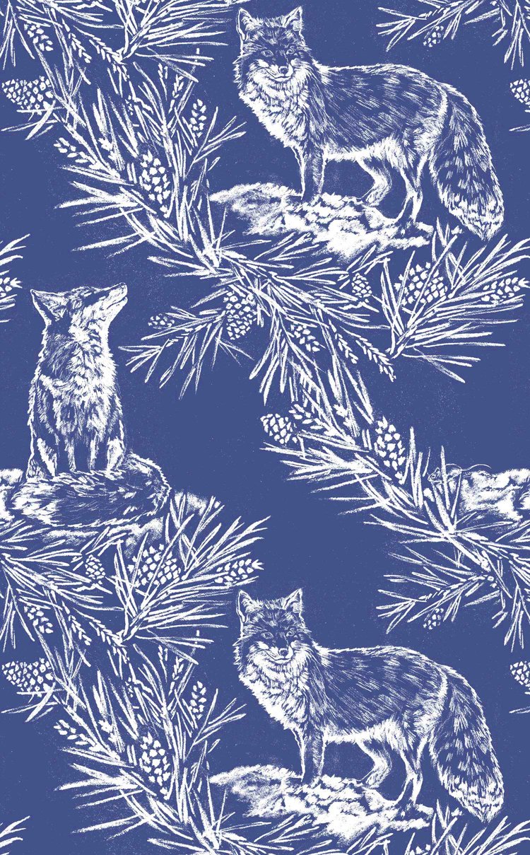 Fox in the Snow WP | LA - Storm Blue