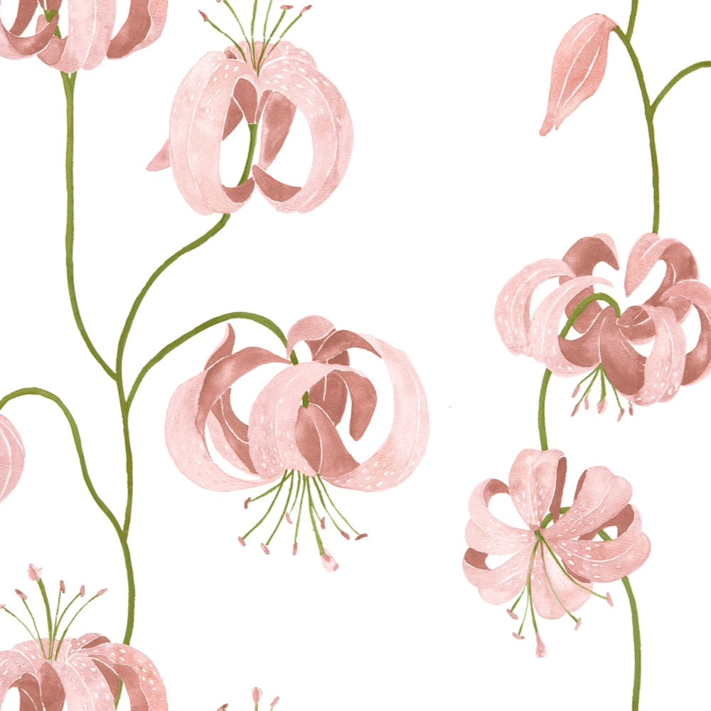 Lily Grasscloth | LULU - Pale Pink/White Background