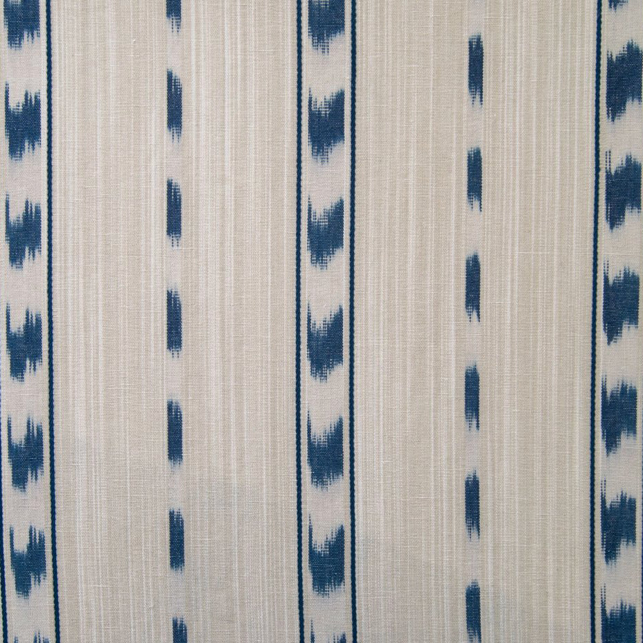 Ikat Stripe | MAH - Ivory w/ Blue