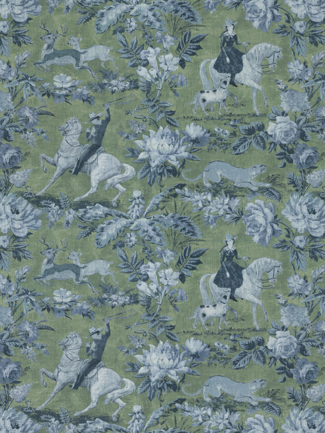 Cowboy Toile | NT - Green Blue