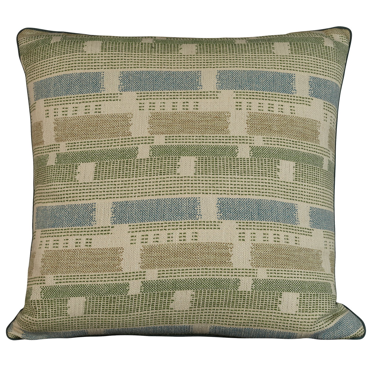 Square cushion - pillow in  Loom weave green by Kit Kemp