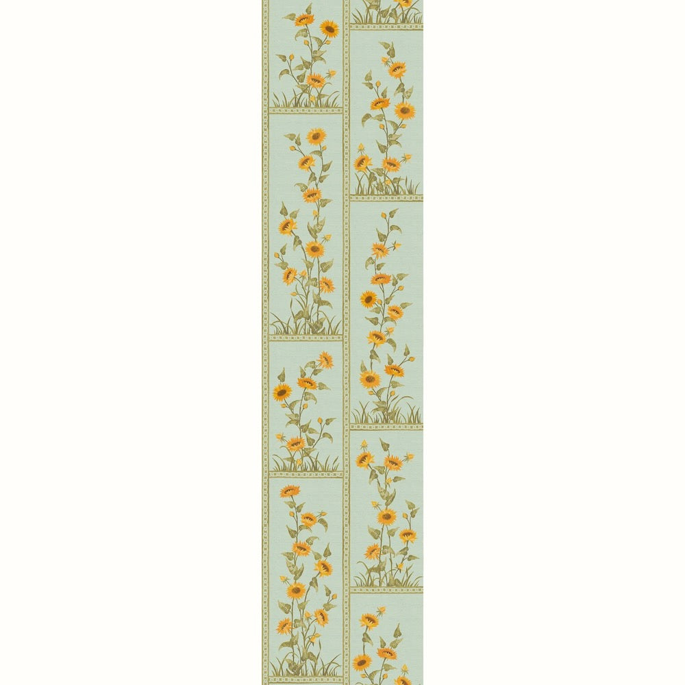Sunflower Vignette Grasscloth | PDT - Green On Sky