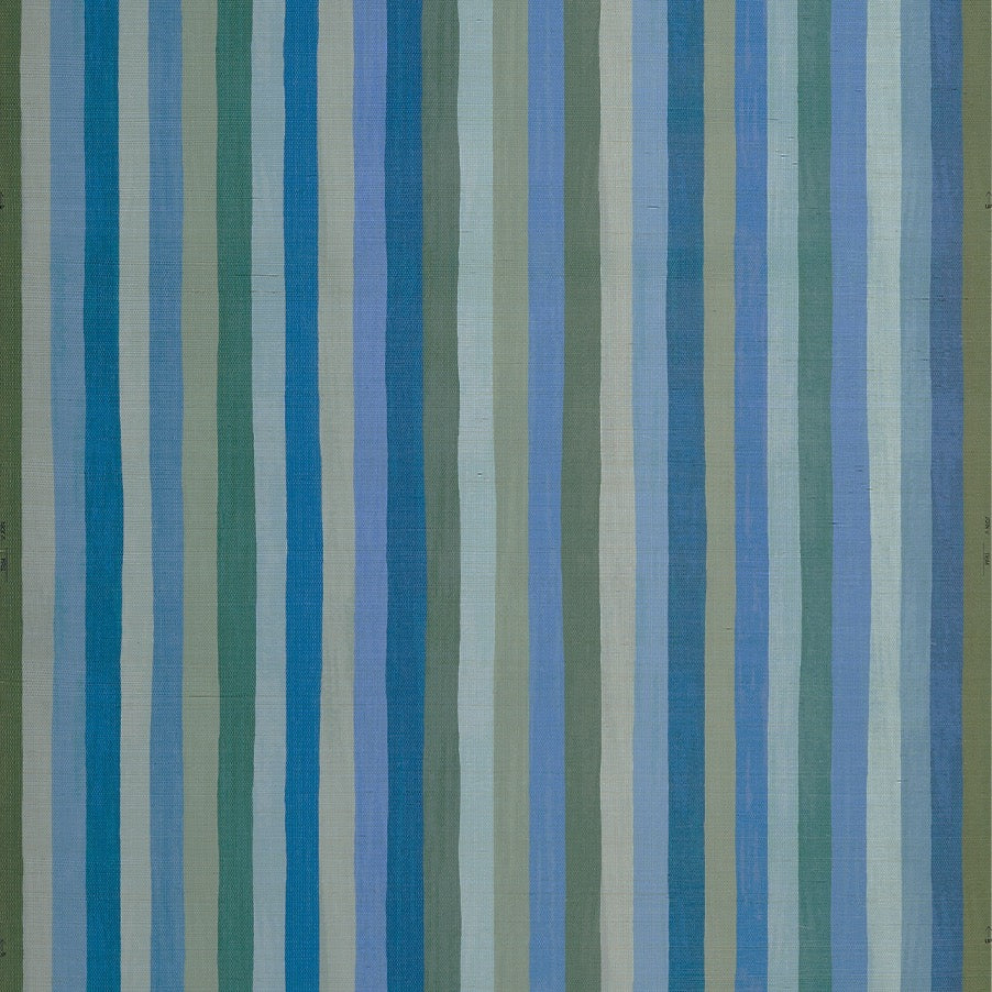 Jacob's Stripe Grasscloth | PDT - Blue/Green
