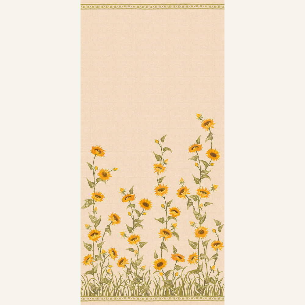 Sunflower Field Grasscloth Panels | PDT - Original On Natural
