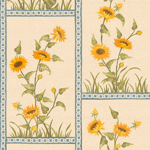 Sunflower Vignette Grasscloth | PDT - Blue