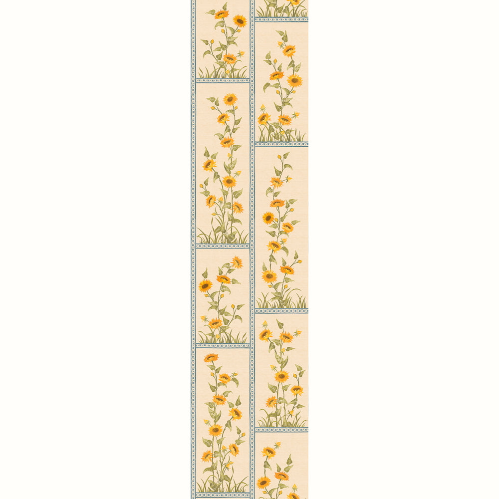 Sunflower Vignette Grasscloth | PDT - Blue