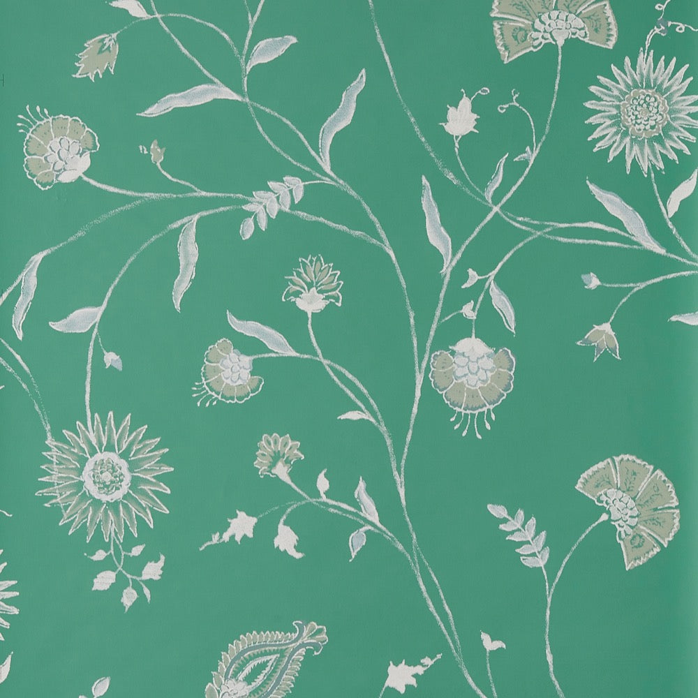 Indian Chintz WP | PDT - White on Green