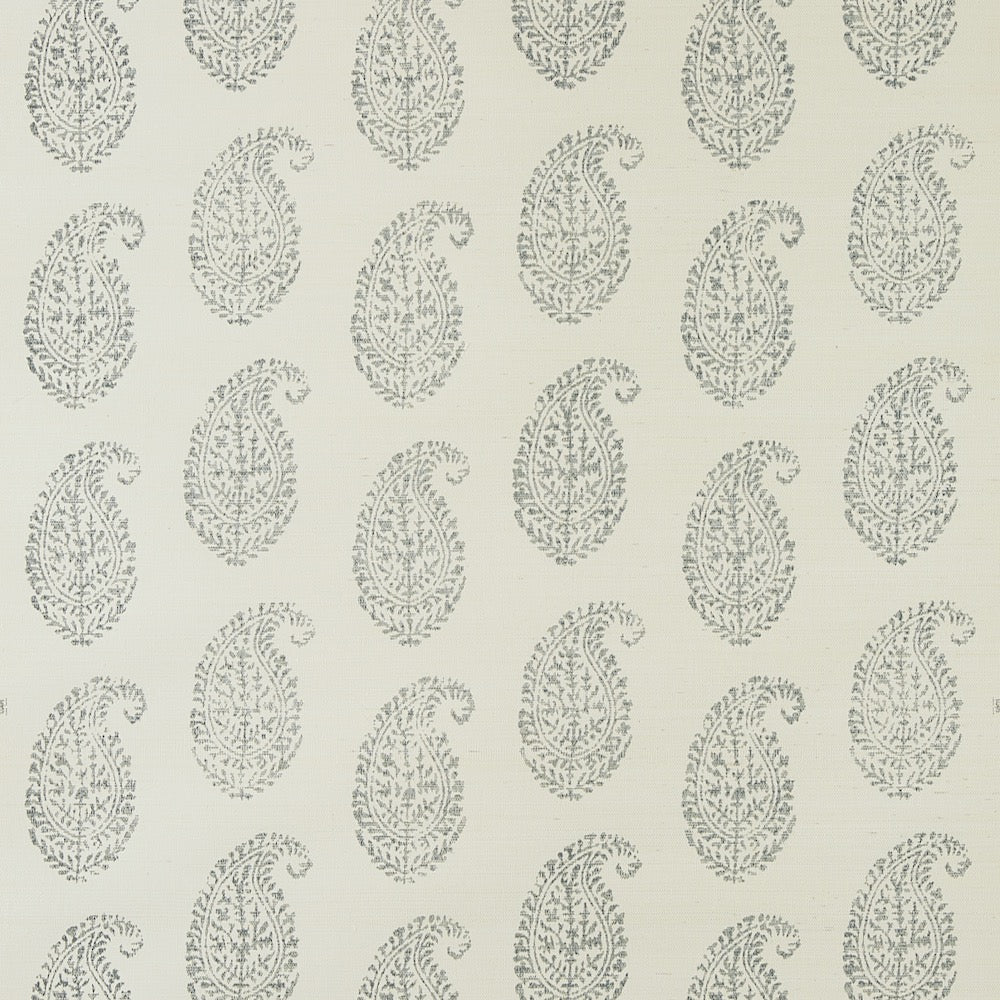 Kashmir Paisley Grasscloth | PDT - Ivory/Slate