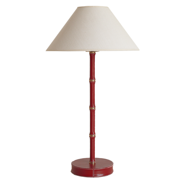 Adnet Table Lamp - Red Leather