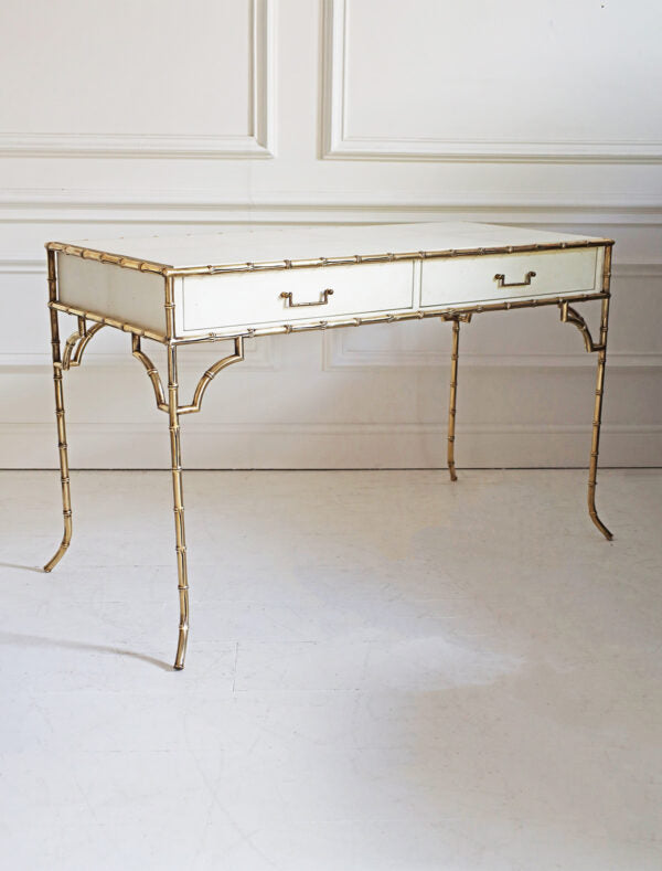 Faux Bamboo Desk - Parchment Finish | PMC