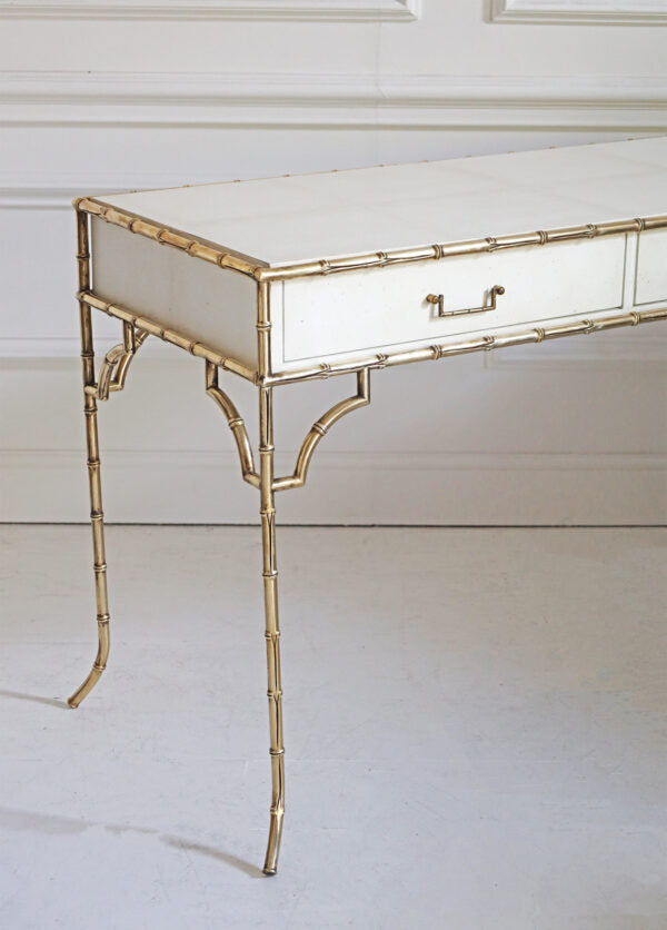 Faux Bamboo Desk - Parchment Finish | PMC