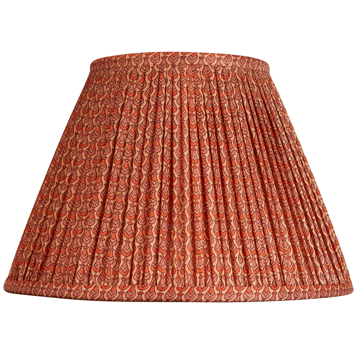 10 inch Orange and lilac deco design French drum silk sari lampshade