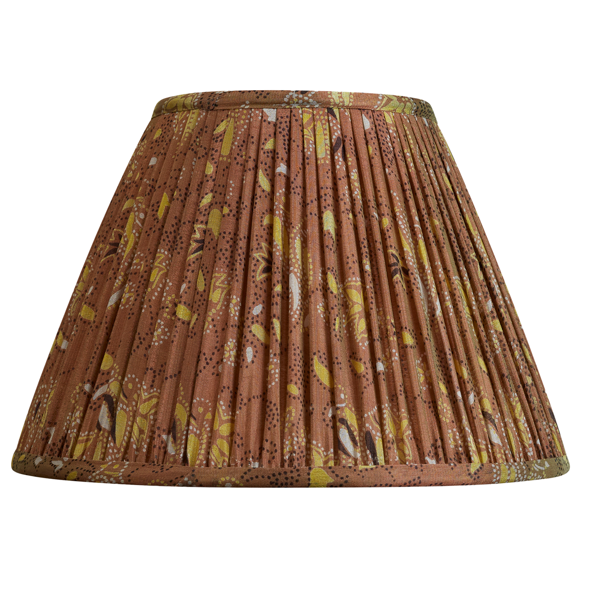 10 inch Lavender and green floral design French drum silk sari lampshade