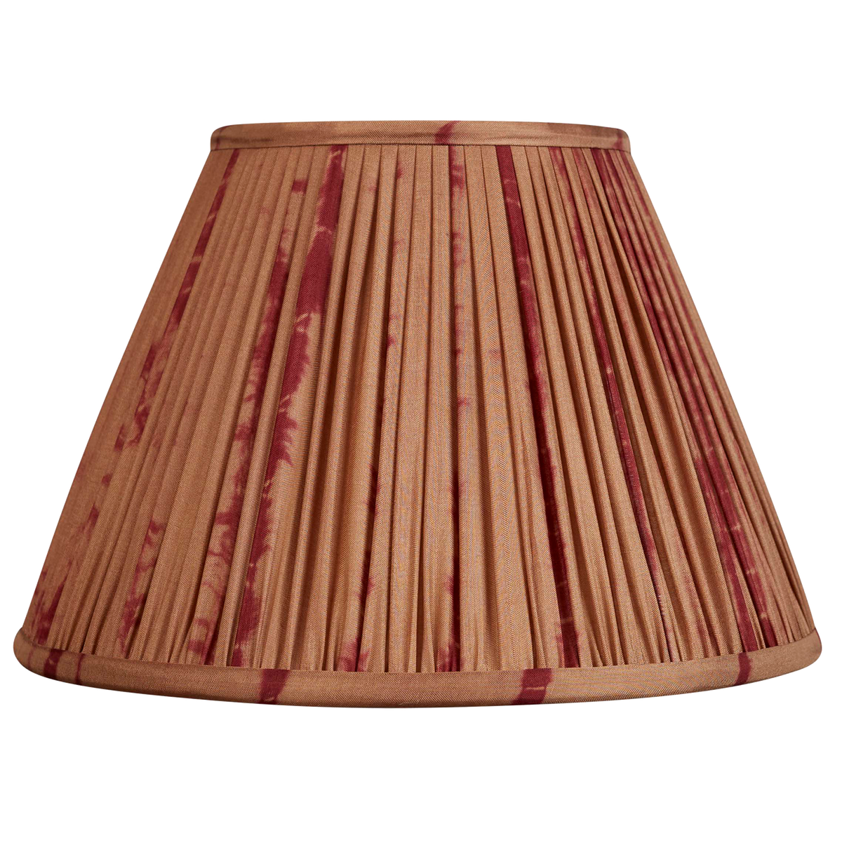 10 inch Chocolate French drum silk sari lampshade with burgundy batik design