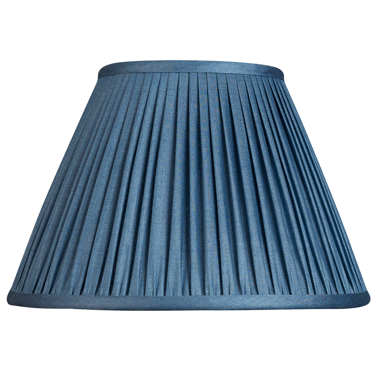 10 inch Ink blue Tussar French silk drum lampshade with spider fitting
