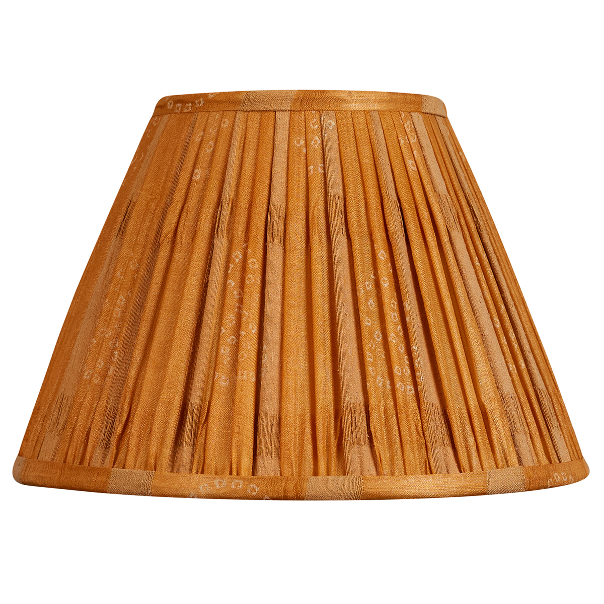 10 inch Burnt orange Bhandani design French drum silk sari lampshade