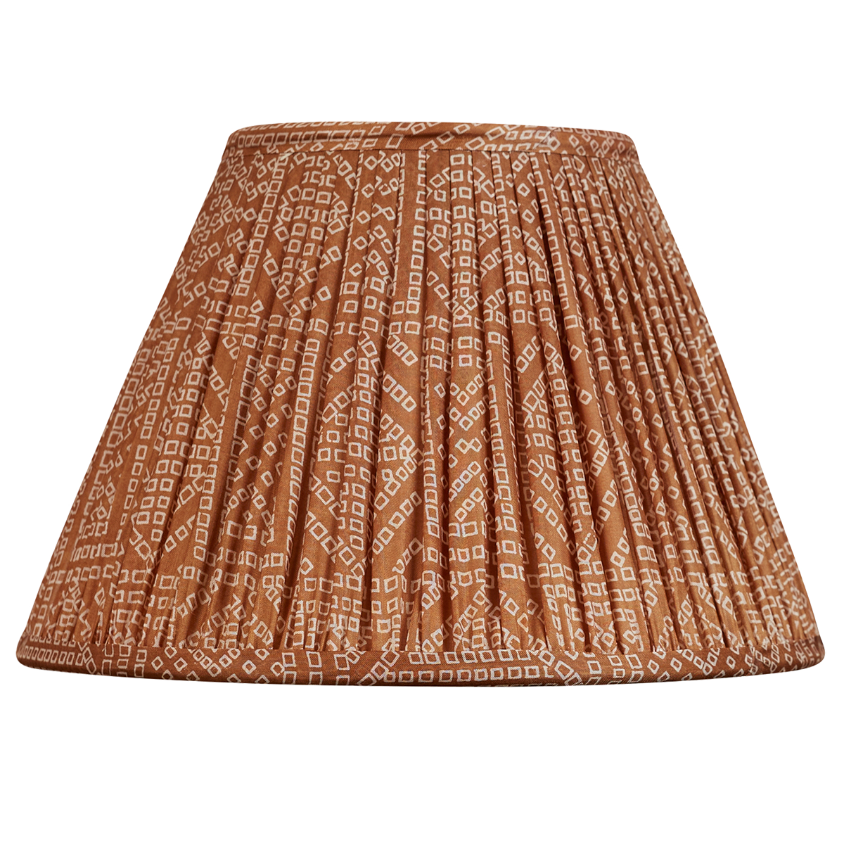 10 inch French drum light brown Bandhani design silk sari lampshade