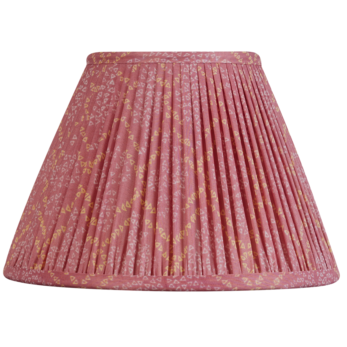 10 inch French drum candy pink geometric design silk sari lampshade