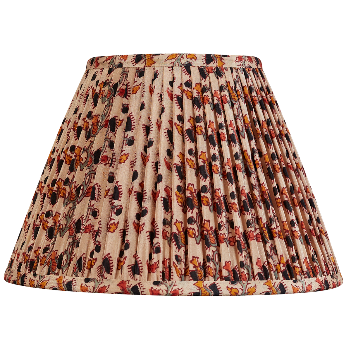 10 inch French drum cream floral design silk sari lampshade