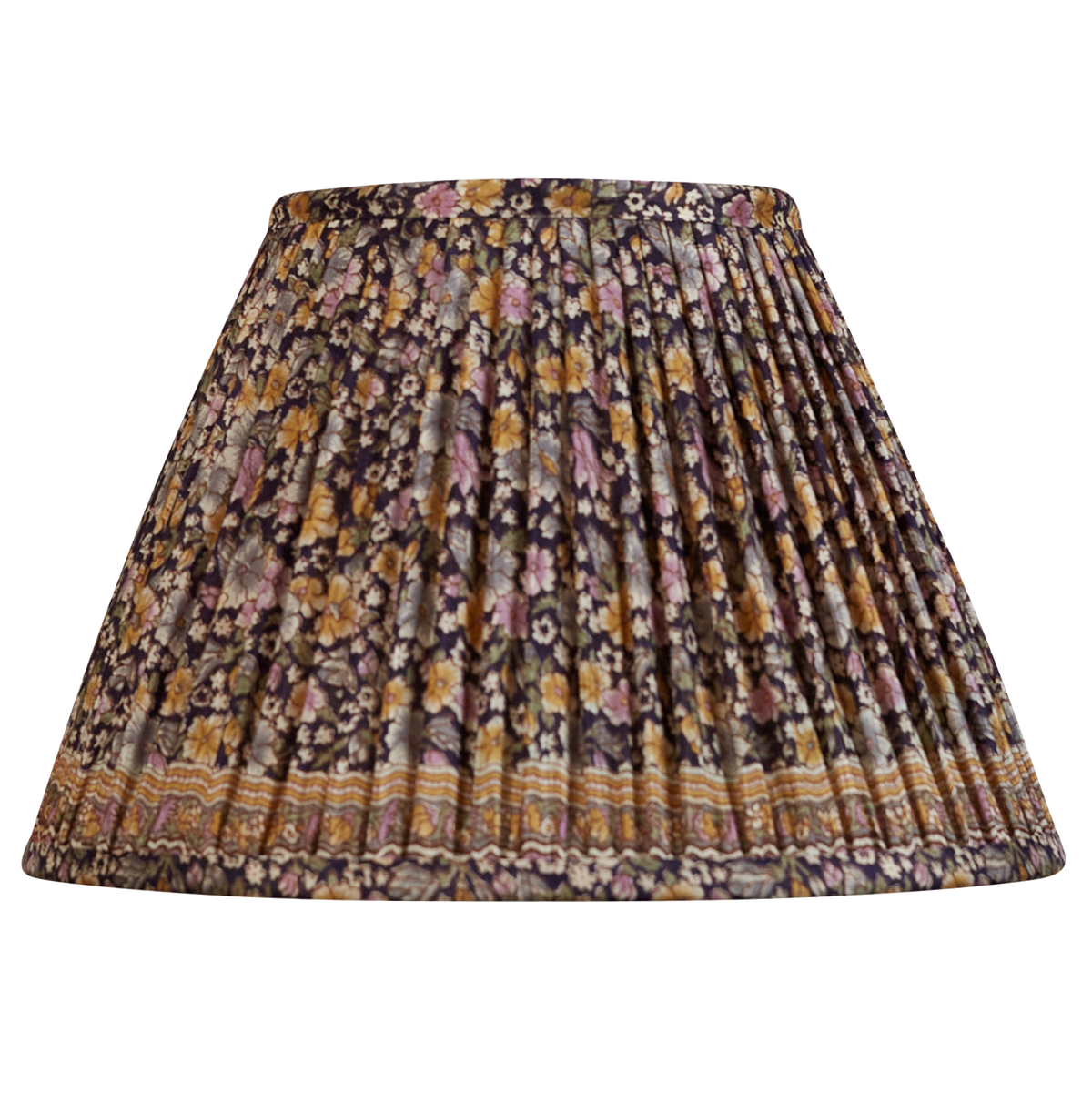 10 inch French drum floral design on dark aubergine ground with border