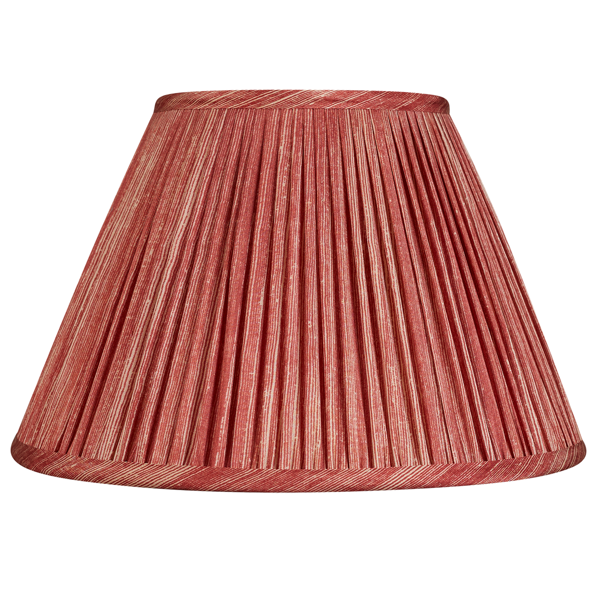 10 inch Raspberry and pink ripple pinstripe sari style gathered silk French drum lampshade