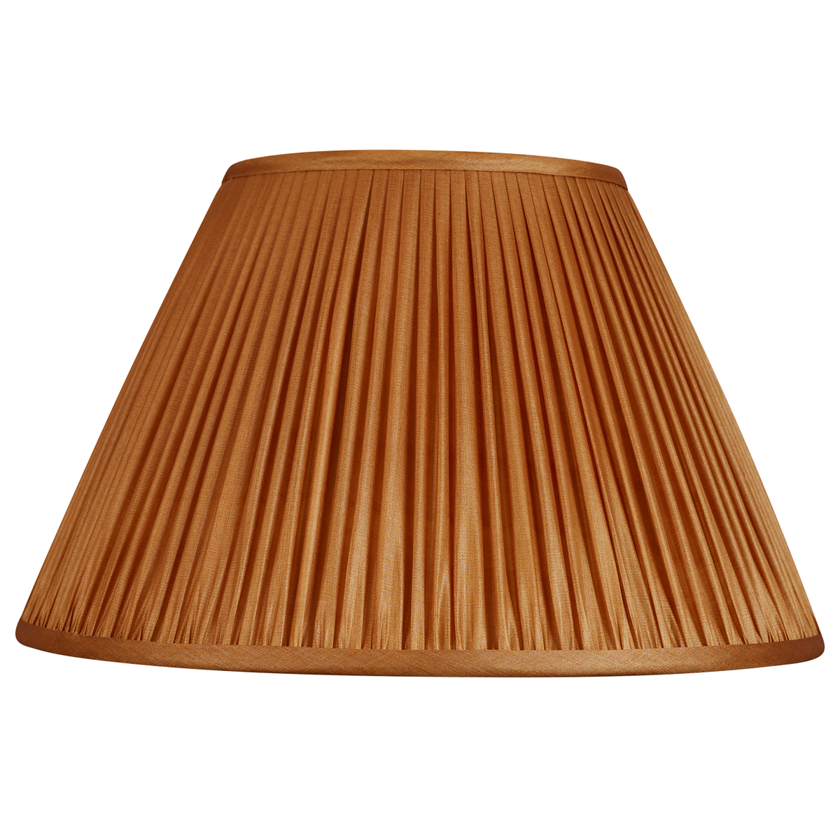 14 inch Tobacco Tussar silk French drum lampshade