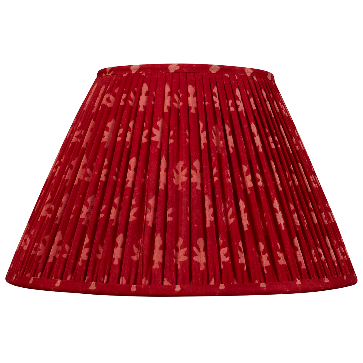14 inch Red and pink geometric design silk sari lampshade