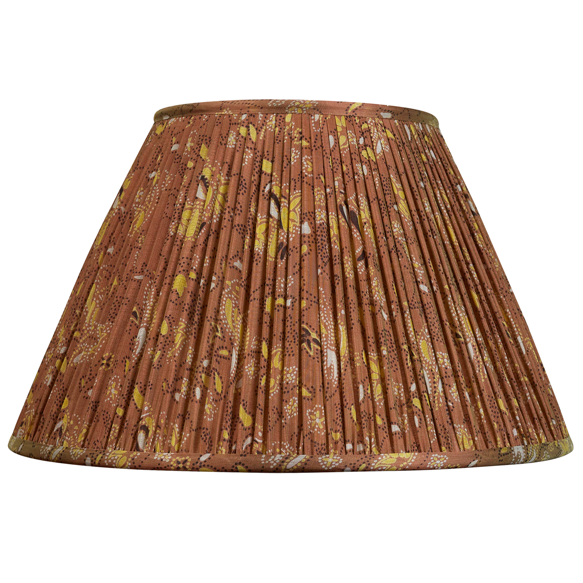 14 inch Lavender and green floral design silk sari lampshade