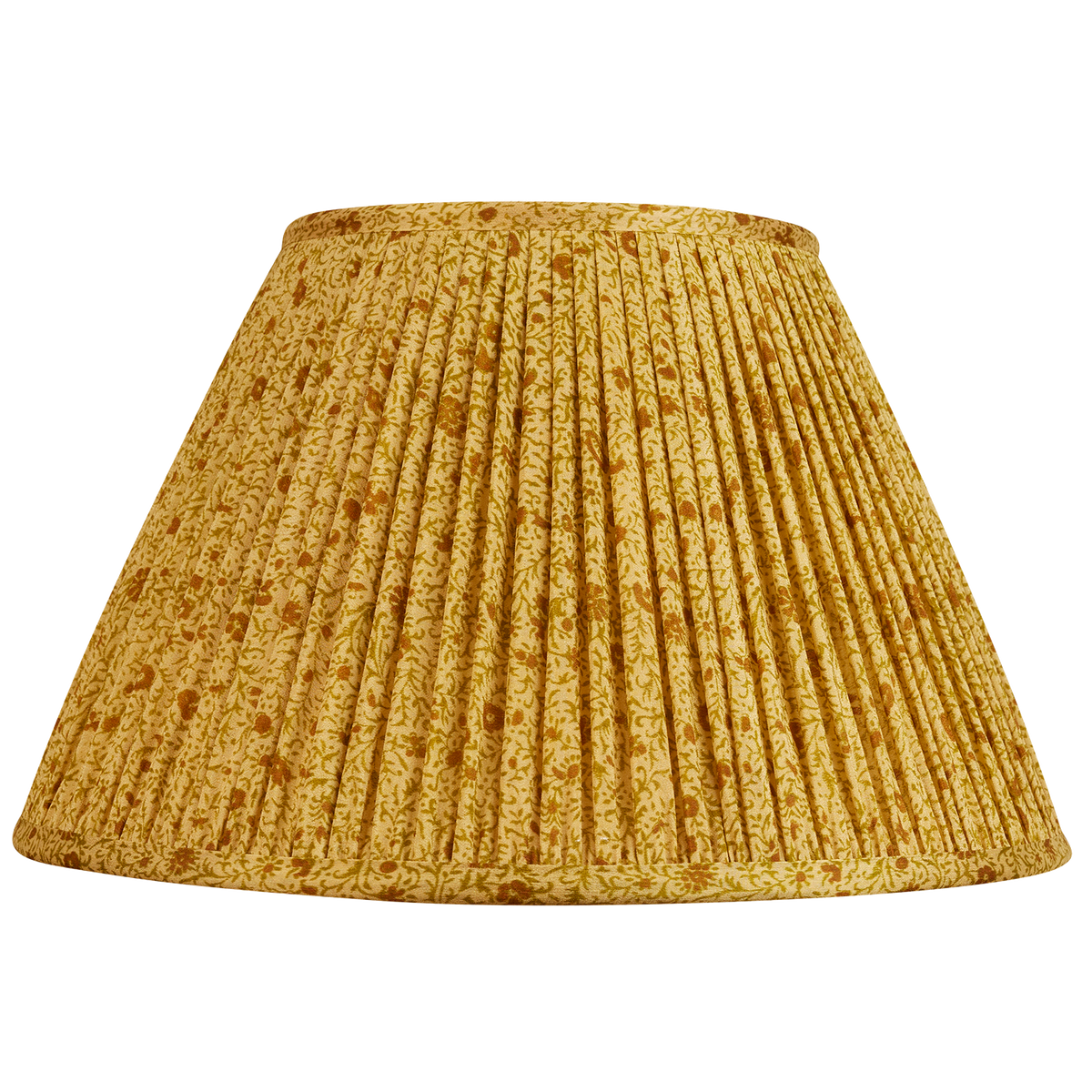 14 inch Chamomile and brown floral silk sari lampshade