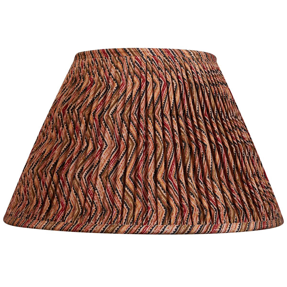 14 inch French drum multicoloured chevron geometric design silk sari lampshade