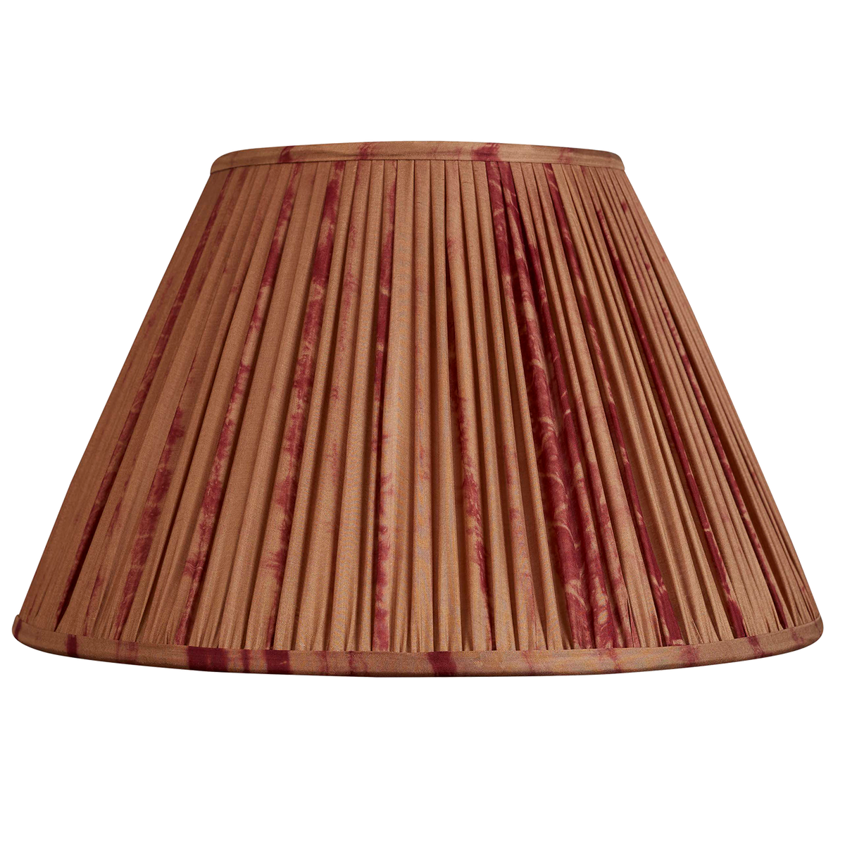 14 inch Chocolate French drum silk sari lampshade with burgundy batik design