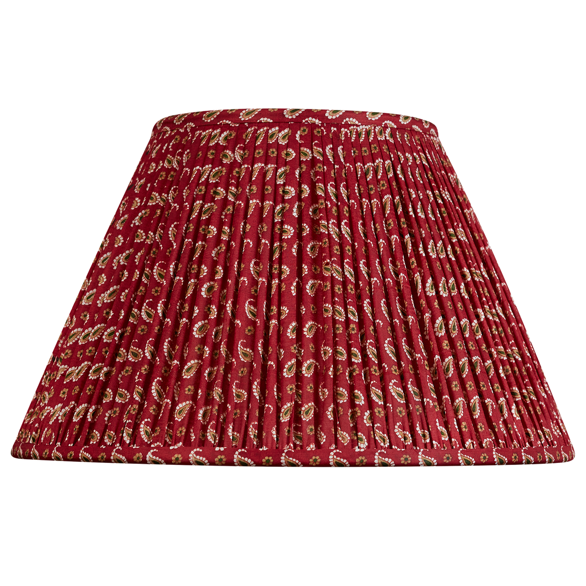 14 inch Magenta and green paisley design French drum silk sari lampshade
