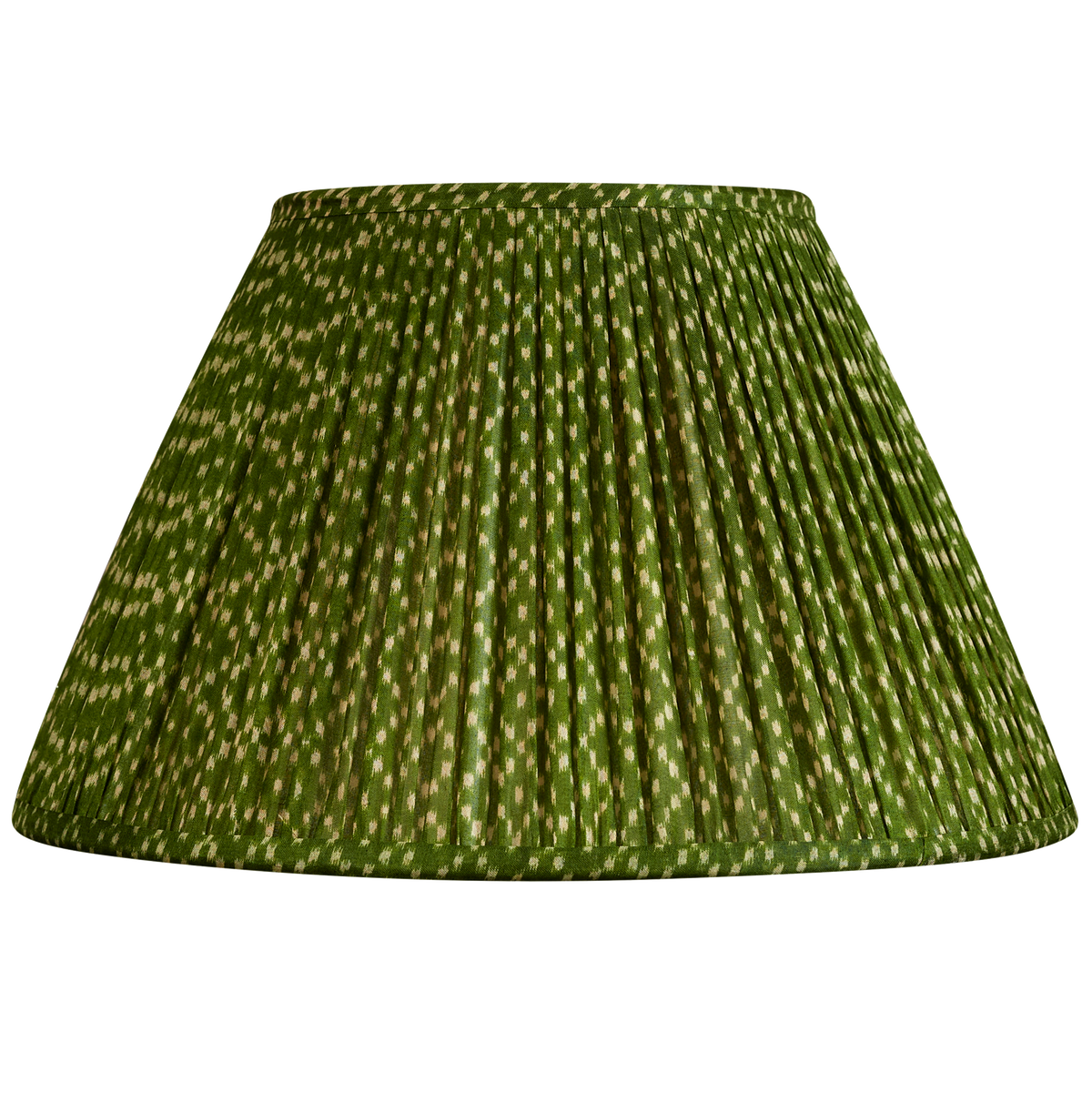 14 inch Vibrant green geometric design silk sari lampshade