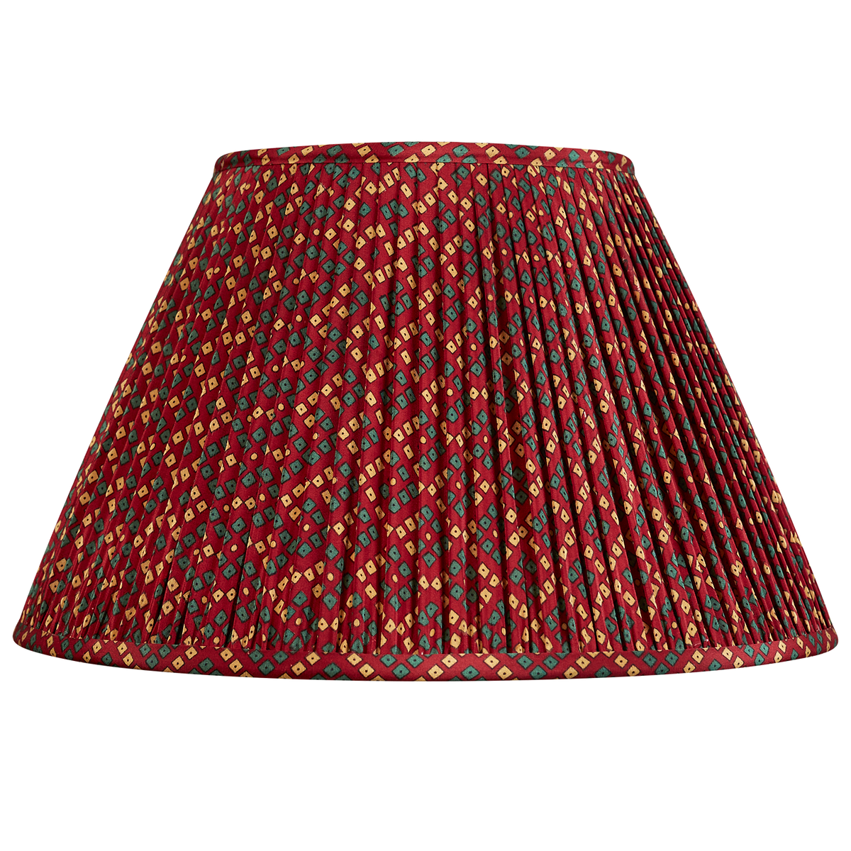 14 inch Burgundy geometric design silk sari lampshade