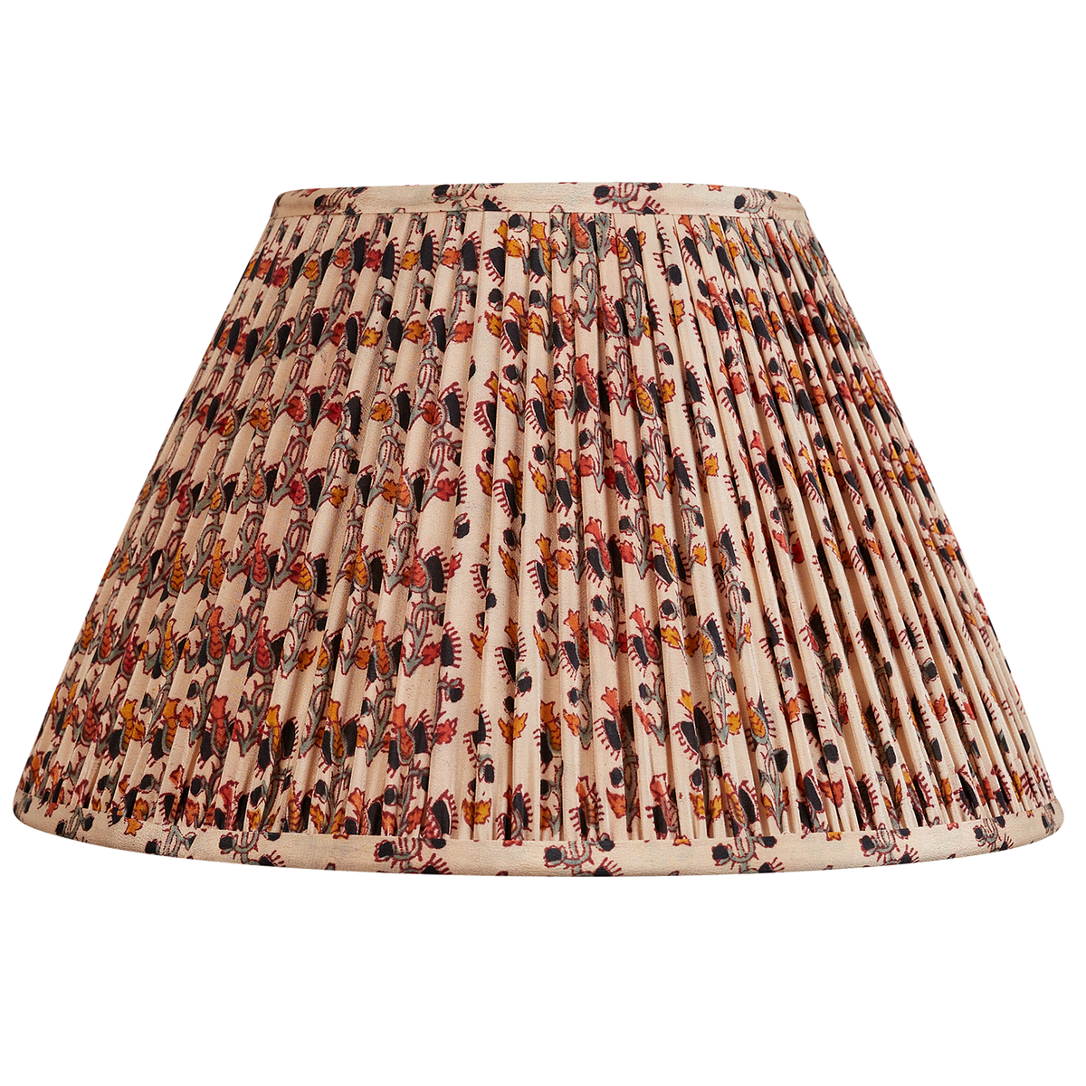 14 inch Cream floral design silk sari lampshade