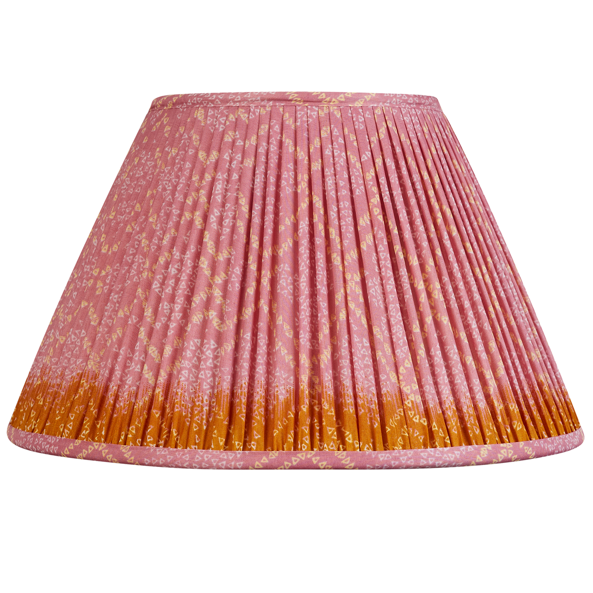 14 inch Candy pink geometric design silk sari lampshade