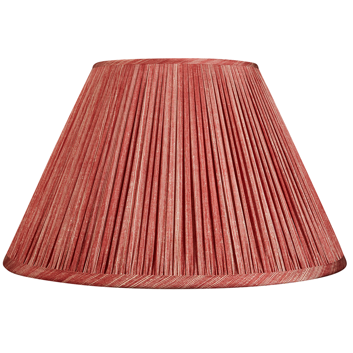 14 Inch Raspberry and pink ripple pinstripe sari style gathered silk lampshade with spider fitting