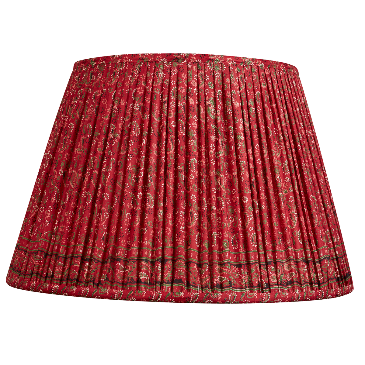 16 Inch Magenta paisley design silk sari lampshade with border