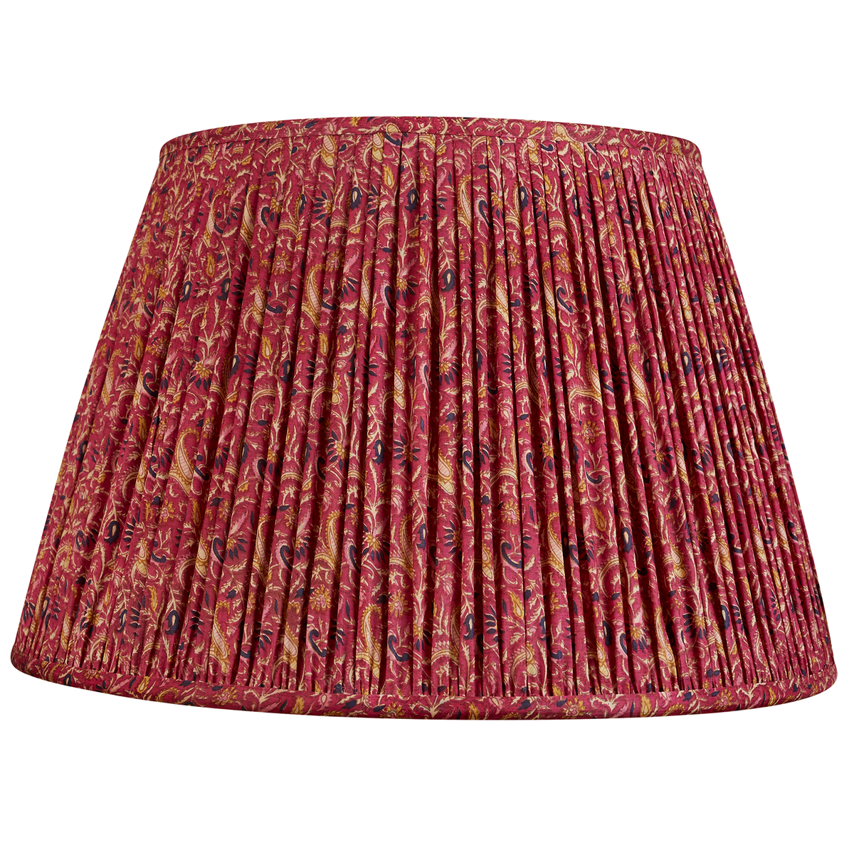 16 Inch Fuchsia and green/black floral silk sari lampshade