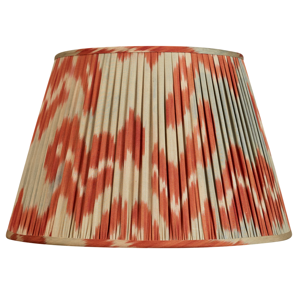 16 Inch Cintamaṇi aerial blue and red design silk and cotton ikat lampshade