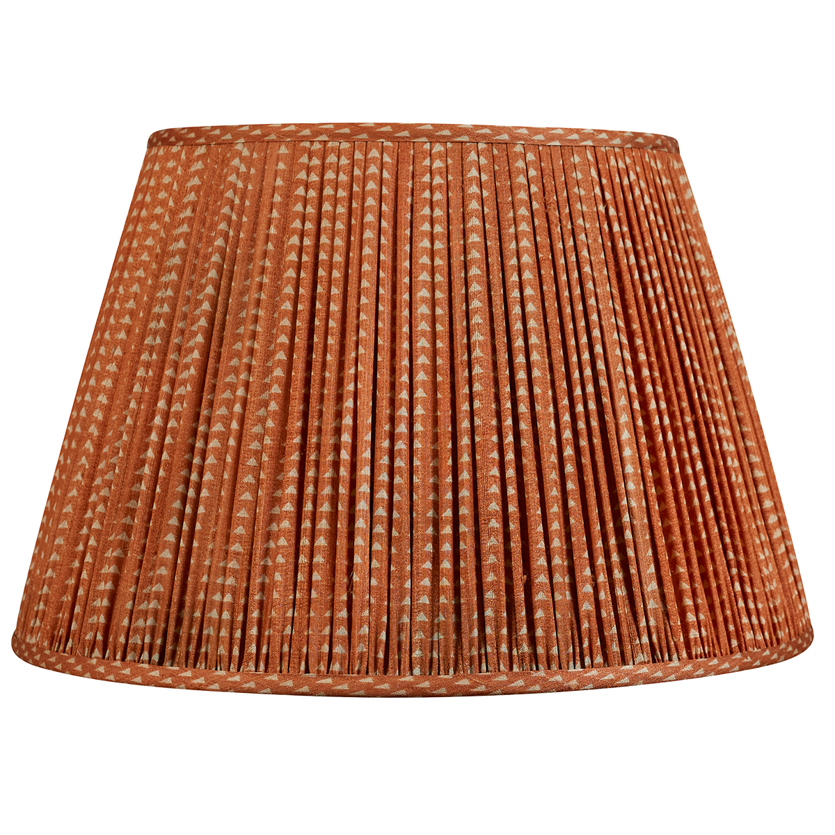 16 Inch Small geometric design sienna vintage raw silk sari lampshade