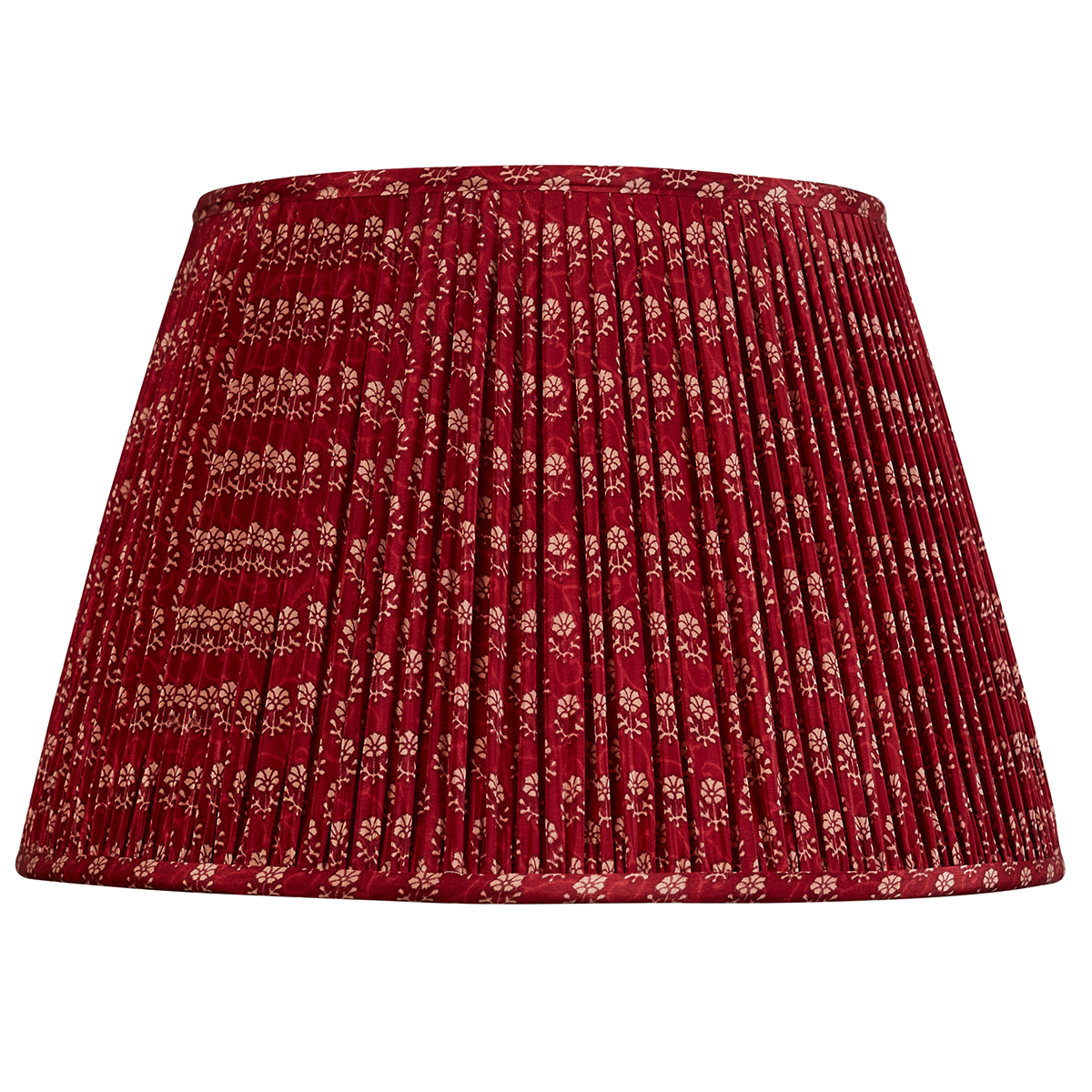 16 Inch  Vibrant bordeaux floral design silk sari lampshade